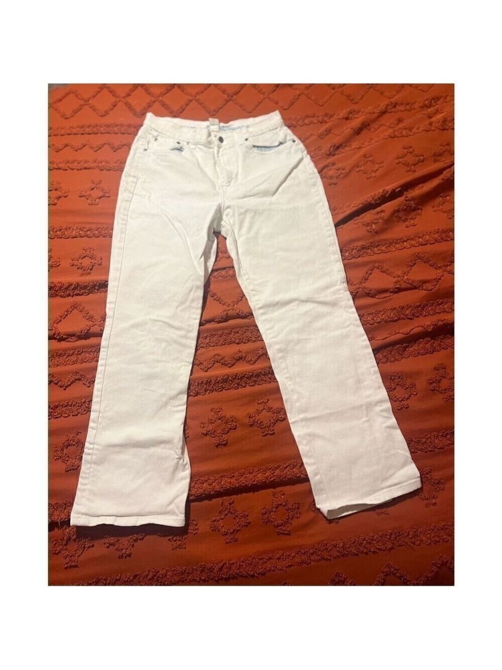 St Johns Bay White Jeans blue floral finishes size 12 - Picture 3 of 13